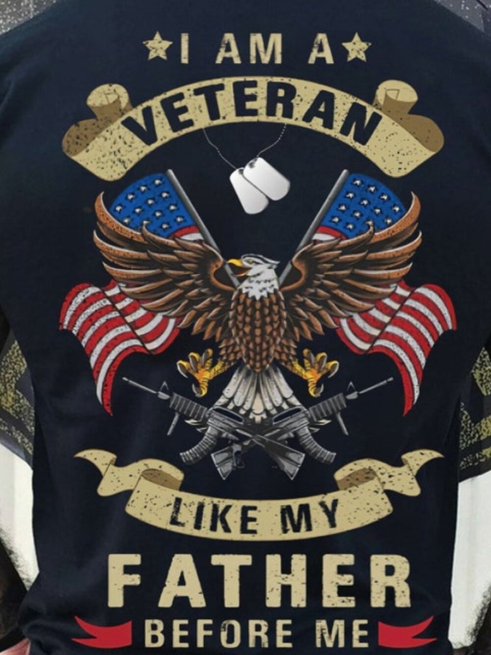 I Am A Veteran Like My Father Before Me Shirt, Eagle Flag US Veteran Shirt - Picture 2 of 4